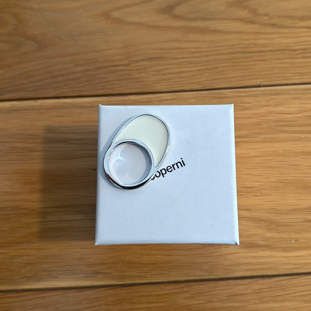 Coperni White Enamel Swipe Ring 7